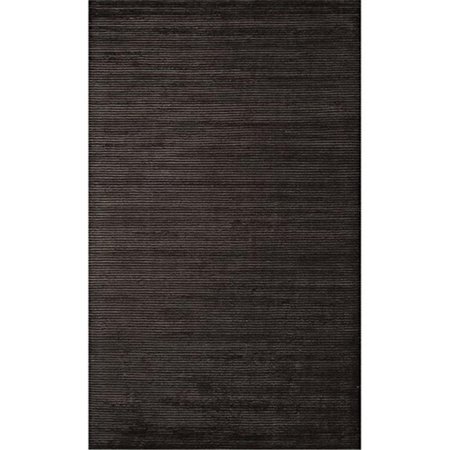 JAIPUR RUGS Solids and Texture and Shag Solid Pattern - Wool and Art Silk Area Rug - Black RUG124589